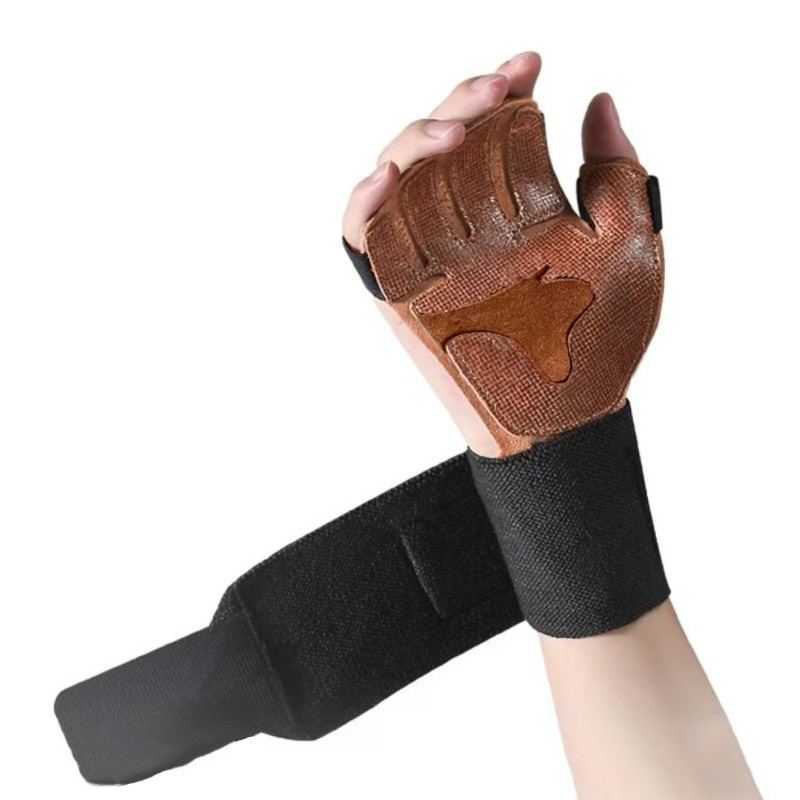 1 Pair Cowhide Weight Lifting  - Weightlifting Gloves 评论和价格